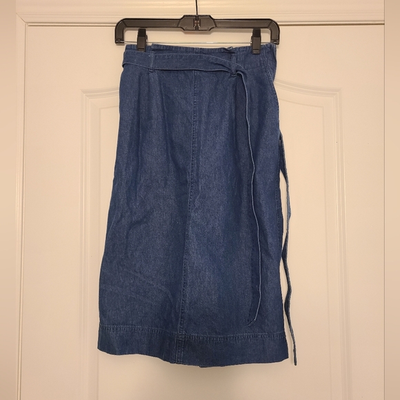 Uniqlo Denim Wrap Size Zip 4-pocket Skirt Womens Size Small - Picture 1 of 8